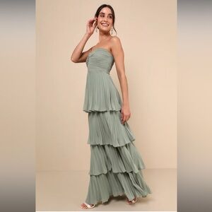 Lulus Strapless Green Dress